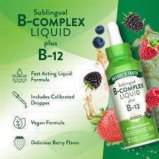 B Complex Liquid Plus B-12 Natural Berry Flavor 2 oz Pack of 2 W660