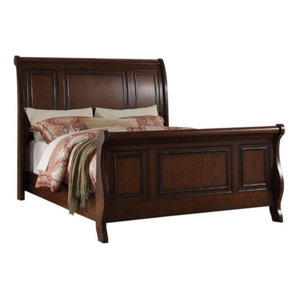California King Pine Wood Sleigh Bed W690