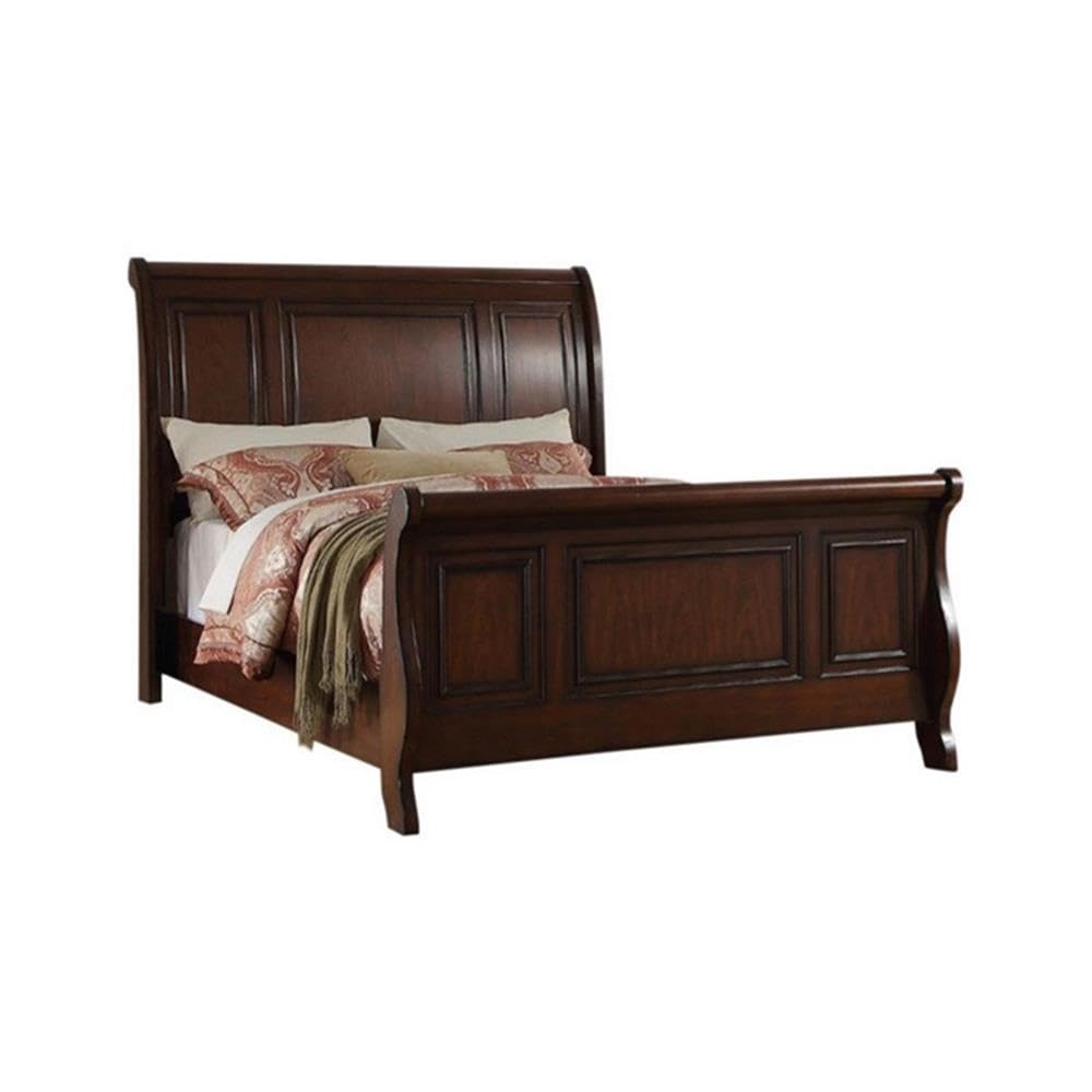 California King Pine Wood Sleigh Bed W690