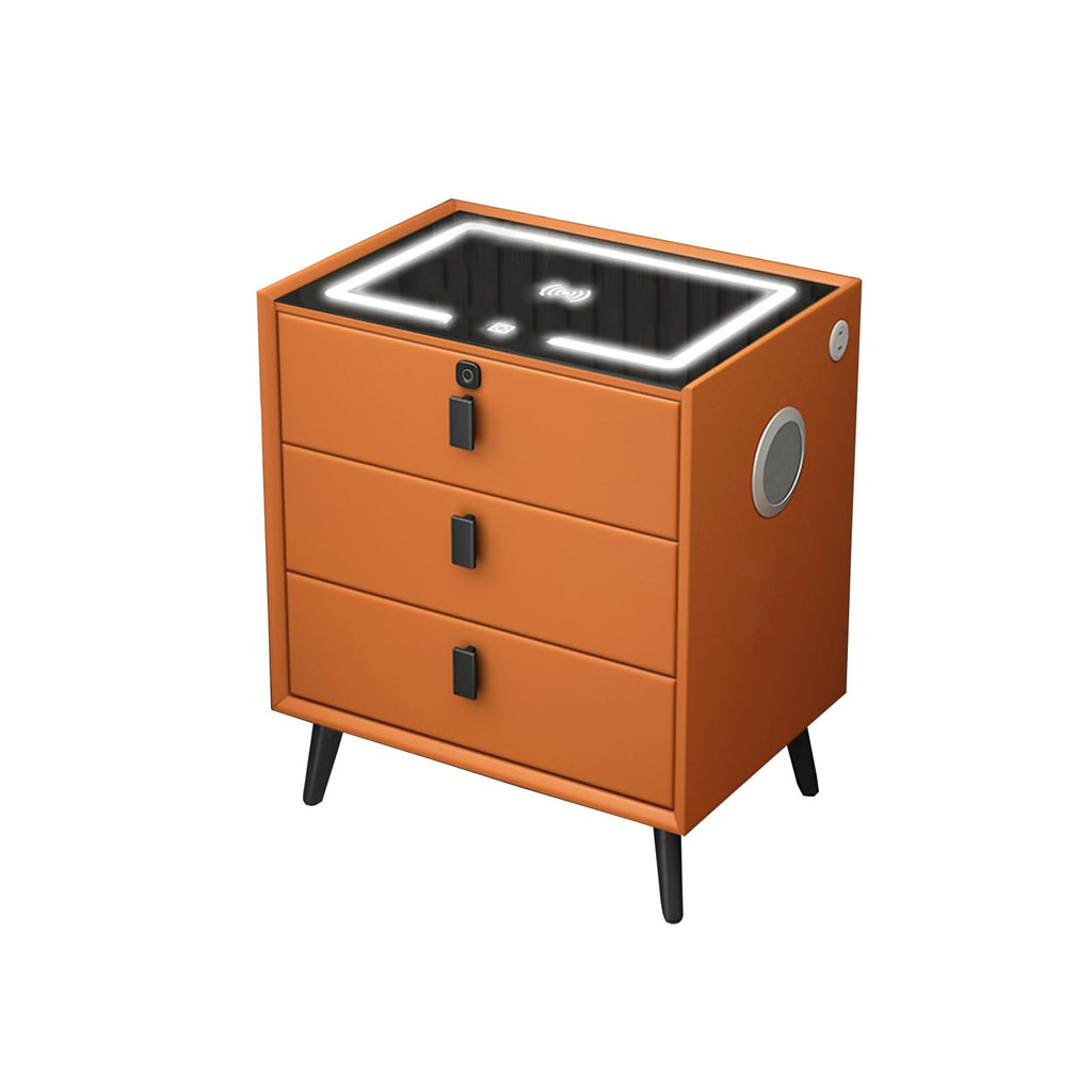 Orange LED Nightstand with Charging Station H554789