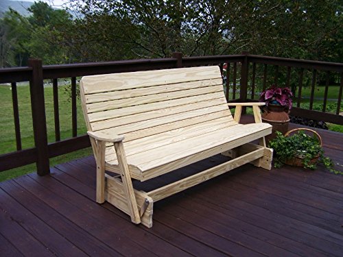 5' Pressure-Treated Pine Highback Patio Glider Bench Z978095