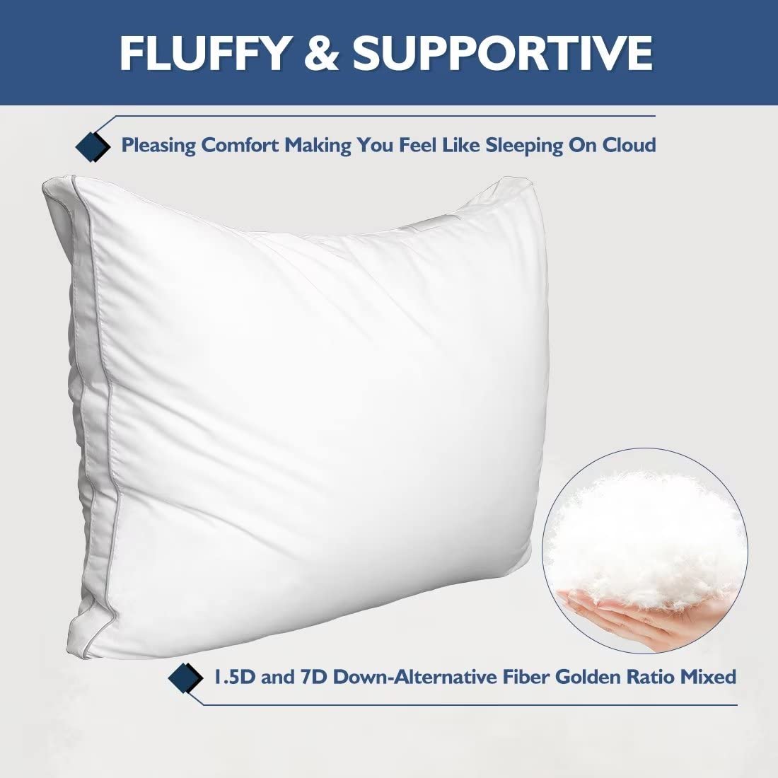King Size Set of 2 Down Alternative Bed Pillows H266904
