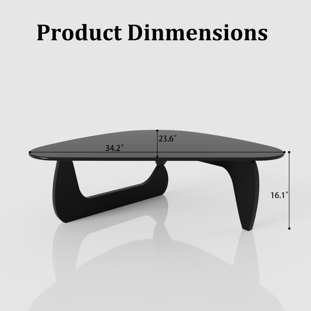 34" Black Coffee Table with Solid Wood Top P2231