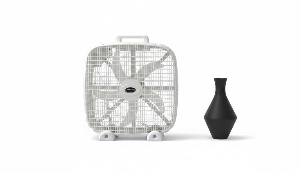 3-Speed Box Fan with Carry Handle, 5 Blades, 20-Inch, White T3012