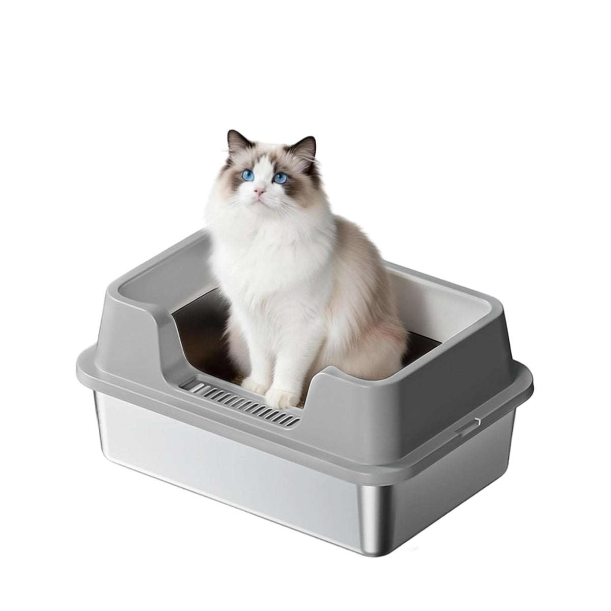 XL Enclosed Stainless Steel Cat Litter Box with Lid S11660