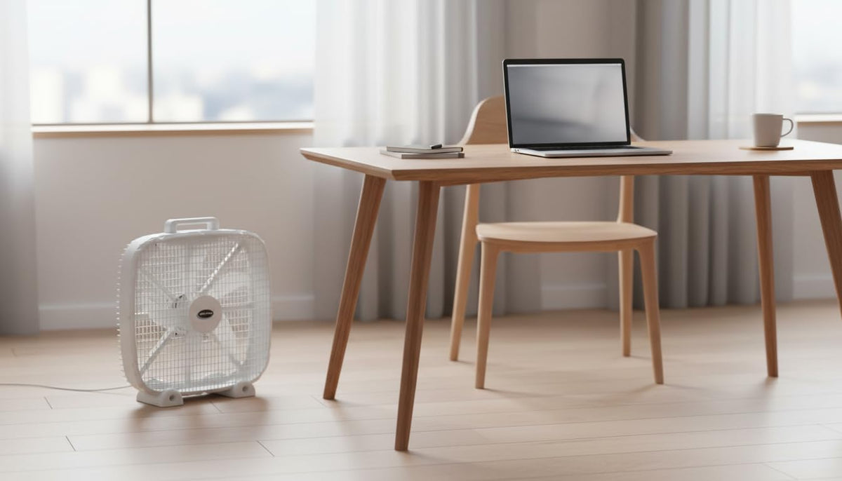 3-Speed Box Fan with Carry Handle, 5 Blades, 20-Inch, White T3012