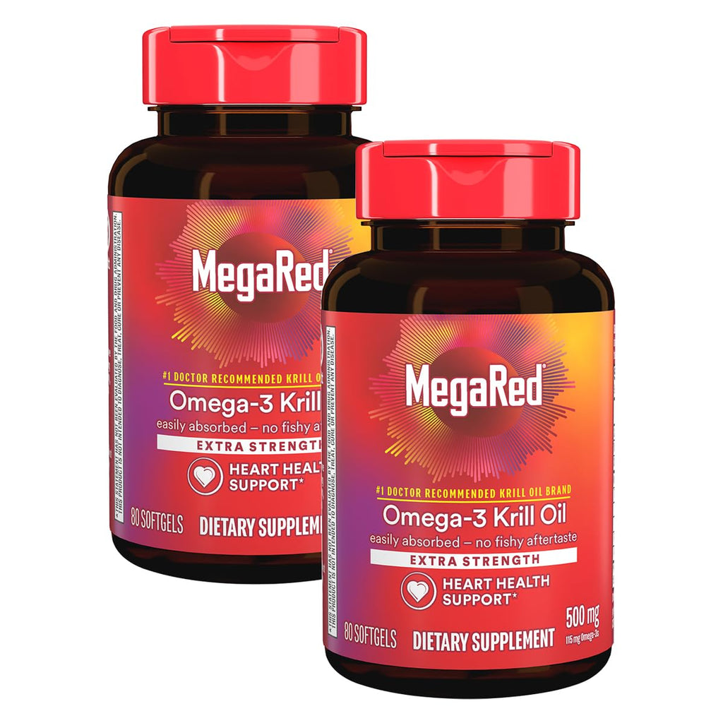 500mg Omega-3 Krill Oil Softgels 80 Count 2 Pack C42935