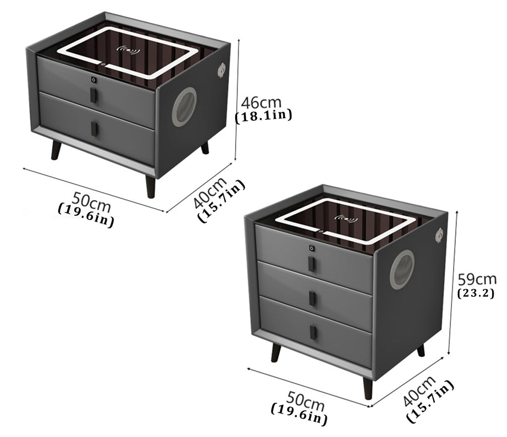Orange LED Nightstand with Charging Station H554789
