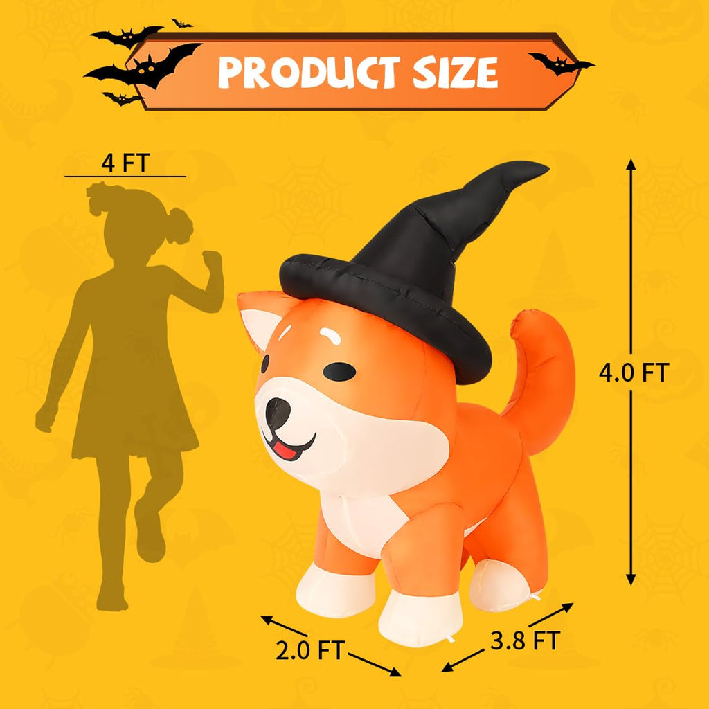 4 FT Halloween Inflatable Corgi Dog Outdoor Decorations K203