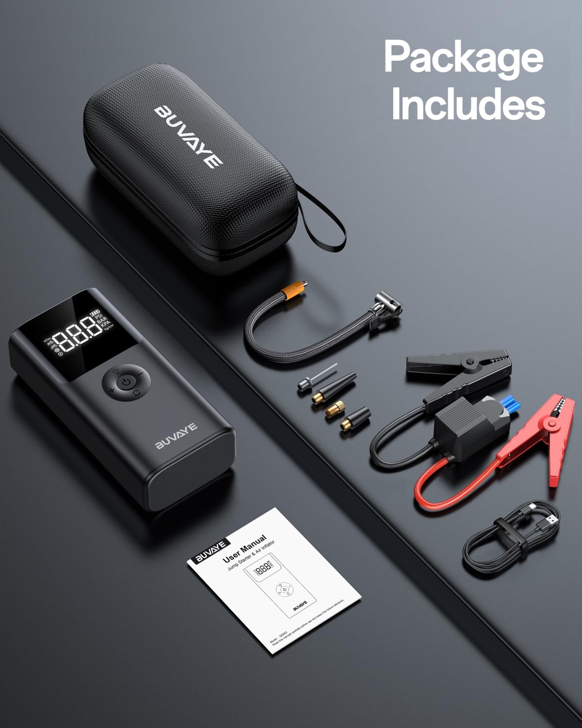 12V Portable Jump Starter with Air Compressor I6689
