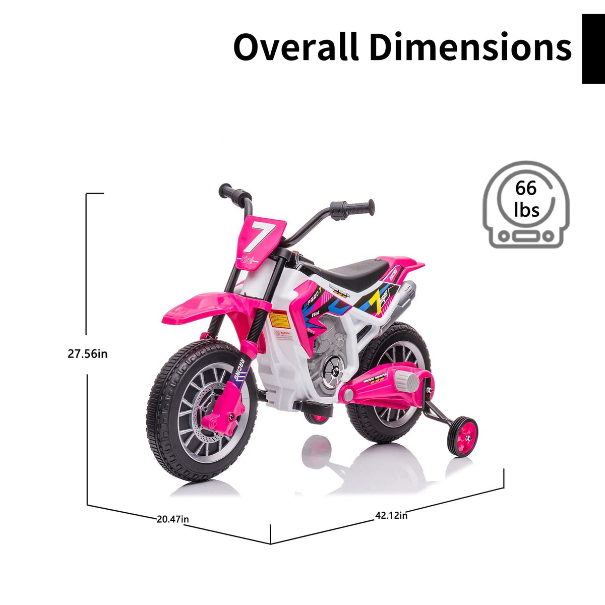12V Ride On Motorcycle with Training Wheels Y685