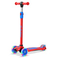 3-Wheel Kids Scooter Adjustable Height Anti-Slip Deck Red and Blue S58684