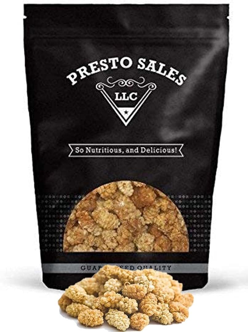 Sun Dried White Mulberries 5 lbs. Resealable Pouch B45760