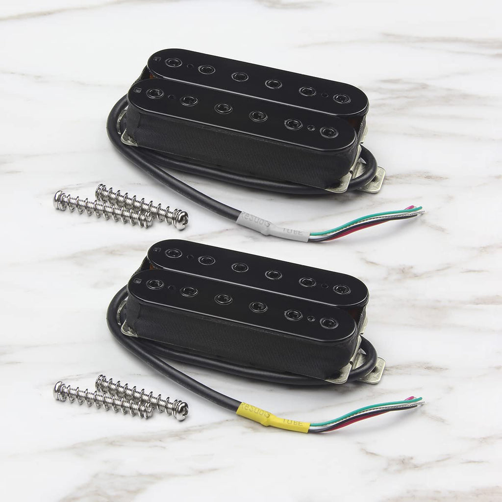 Alnico 5 Electric Guitar Humbucker Pickup Set Black A421
