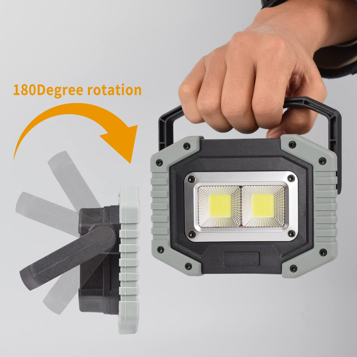 LED Work Light 2-Pack 30W 1500LM Portable Rechargeable Magnetic Base I501314