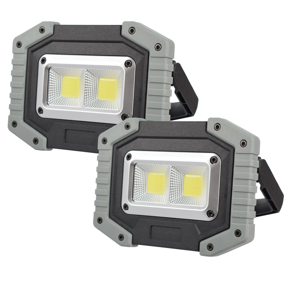 LED Work Light 2-Pack 30W 1500LM Portable Rechargeable Magnetic Base I501314