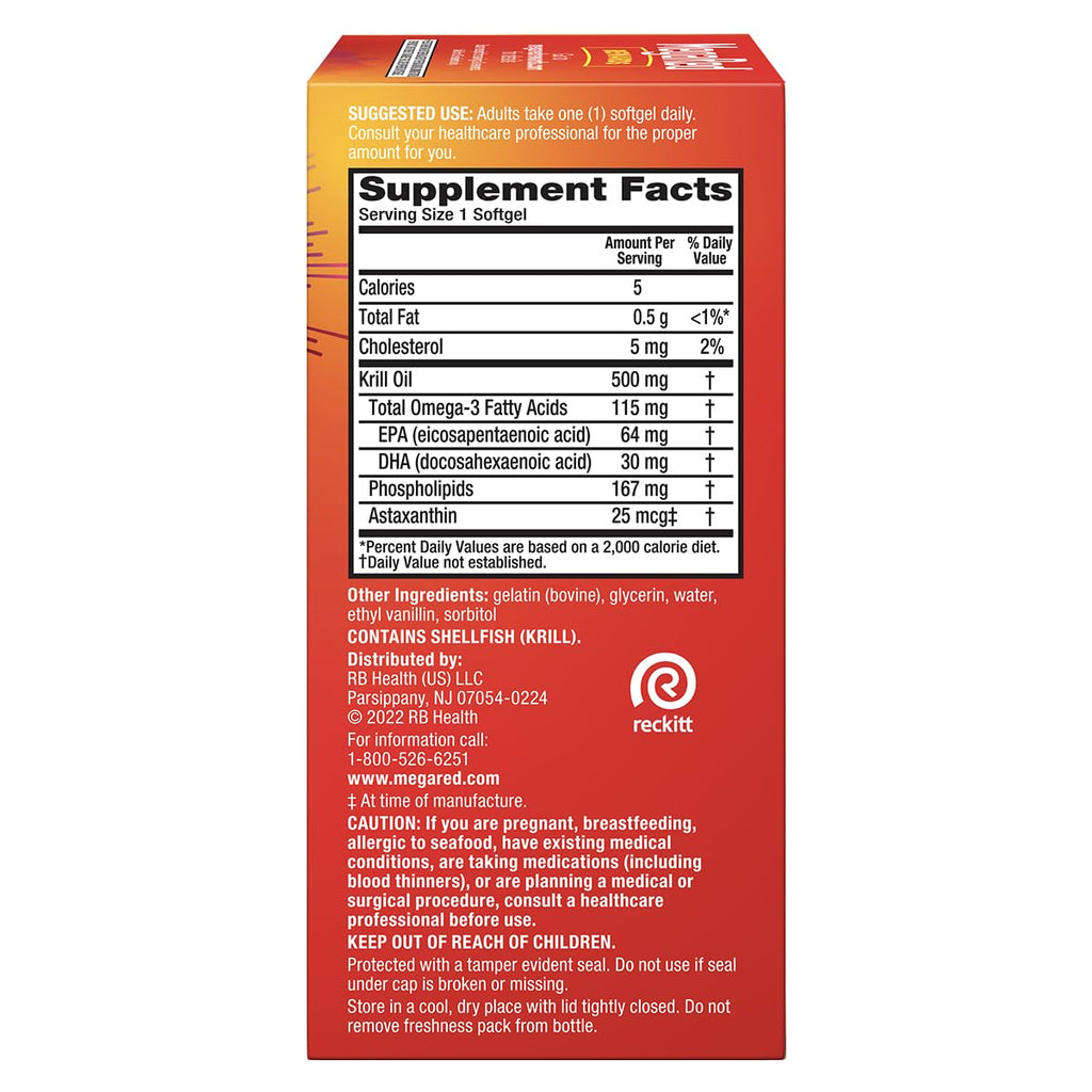 500mg Omega-3 Krill Oil Softgels 80 Count 2 Pack C42935