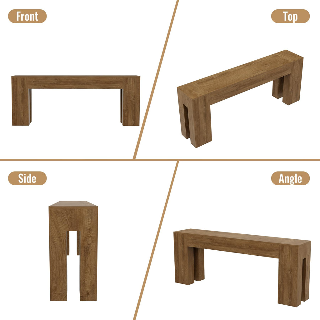 79-Inch Natural Oak Sofa Console Table R509