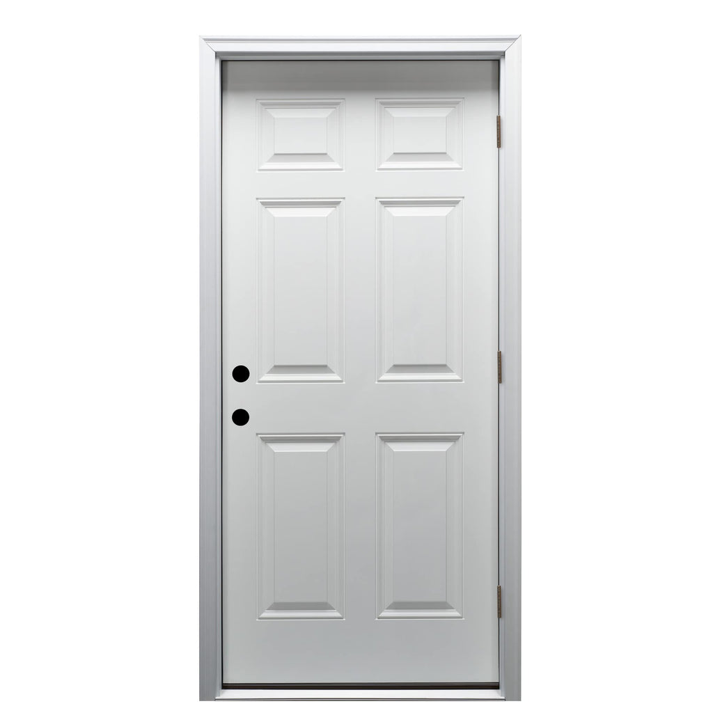 Steel Primed Left Hand Outswing Prehung Front Door 6-Panel 32'' x 80" T848942