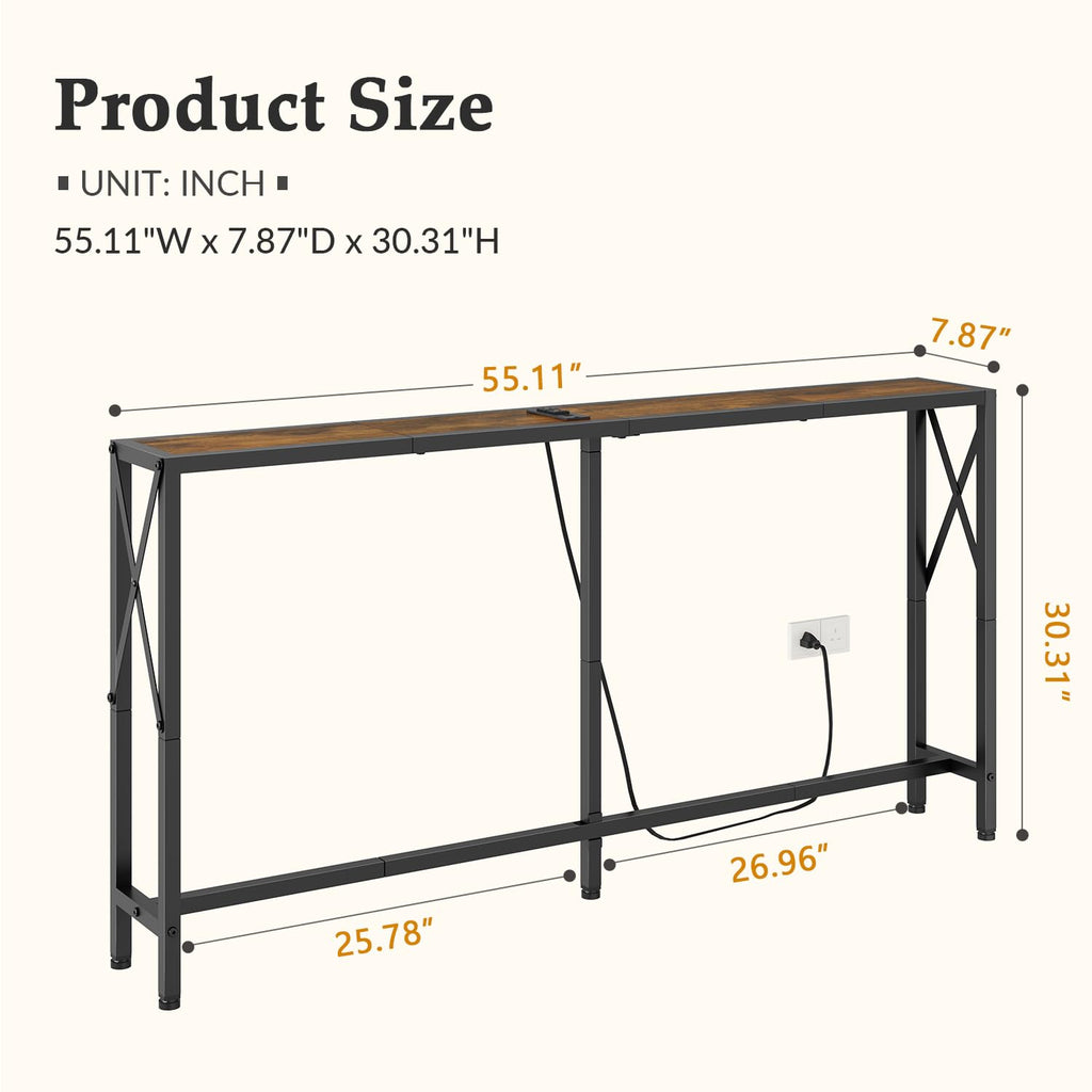 Narrow Console Table with Socket S2886