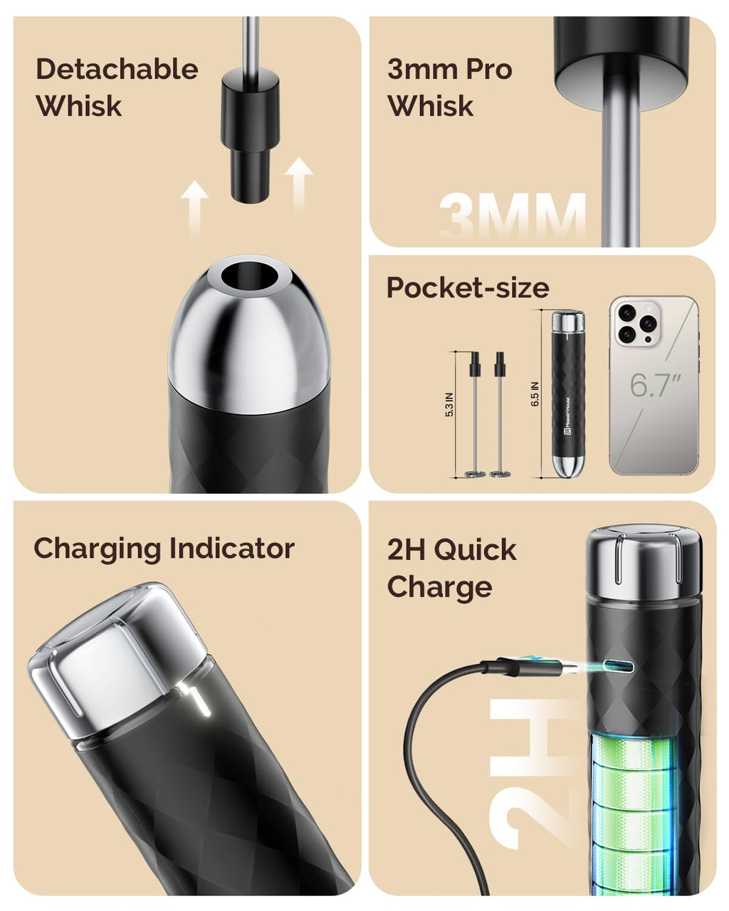 Rechargeable Milk Frother G1725