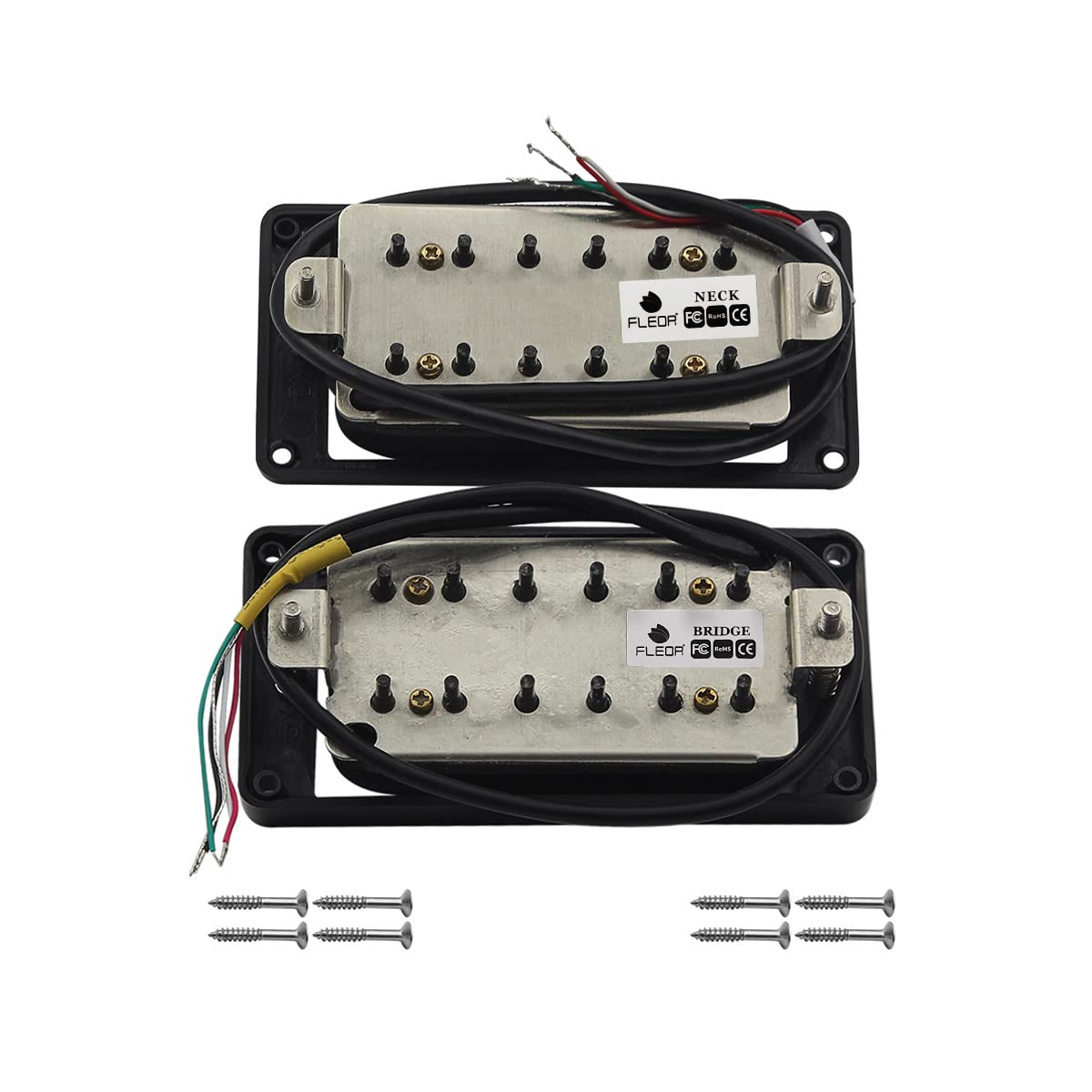 Alnico 5 Electric Guitar Humbucker Pickup Set Black A421