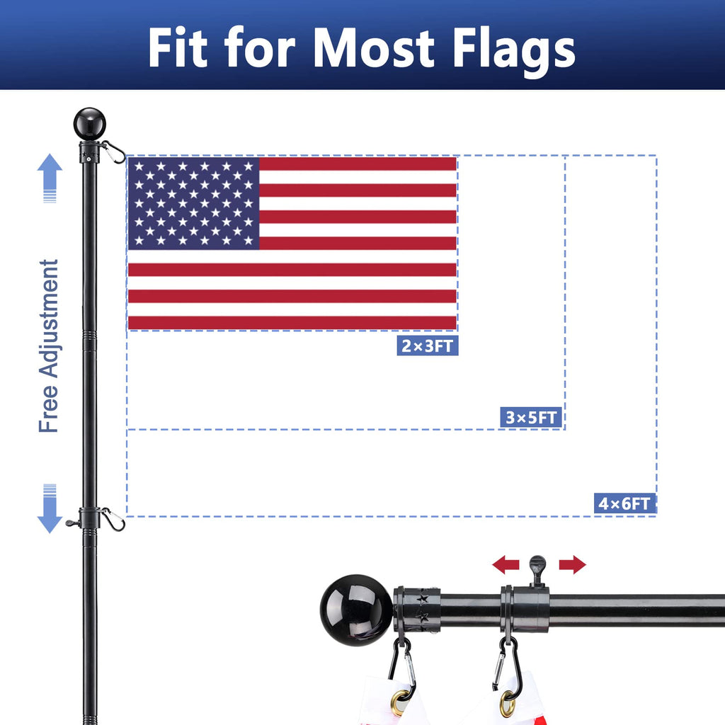 6ft Tangle Free Spinning Flag Pole Kit P856