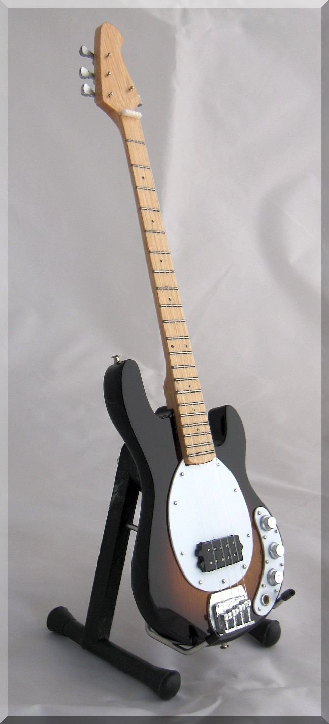 Miniature Bass Guitar Black Wood Z8522
