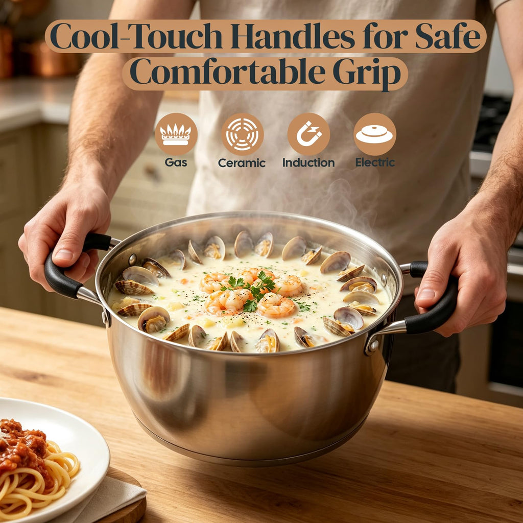 6 Quart Stainless Steel Deep Fryer Pot with Basket C379