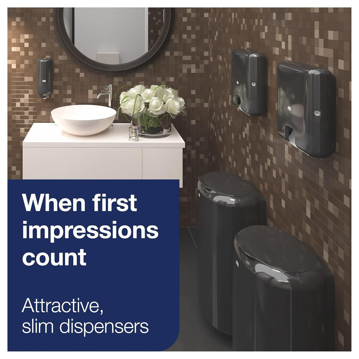 Black Multifold Hand Towel Dispenser and Natural Recycled Hand Towels R174