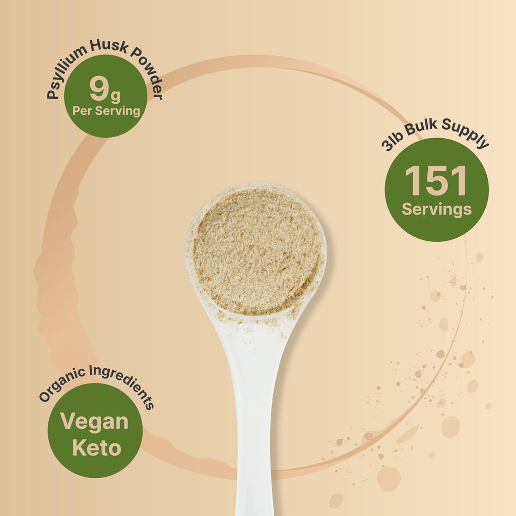 Organic Psyllium Husk Fiber Powder, 3lb, Unflavored A102232