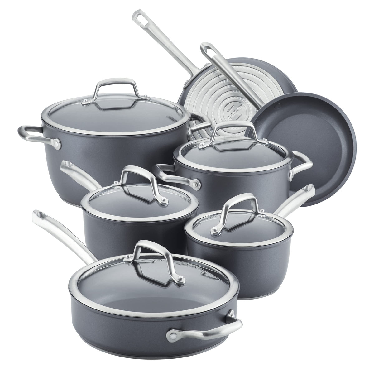 12 Piece Hard Anodized Nonstick Induction Cookware Set T376