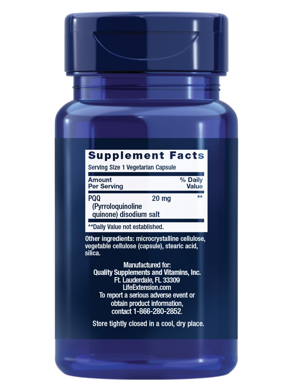 PQQ Pyrroloquinoline Quinone 20 mg 30 Capsules D8858