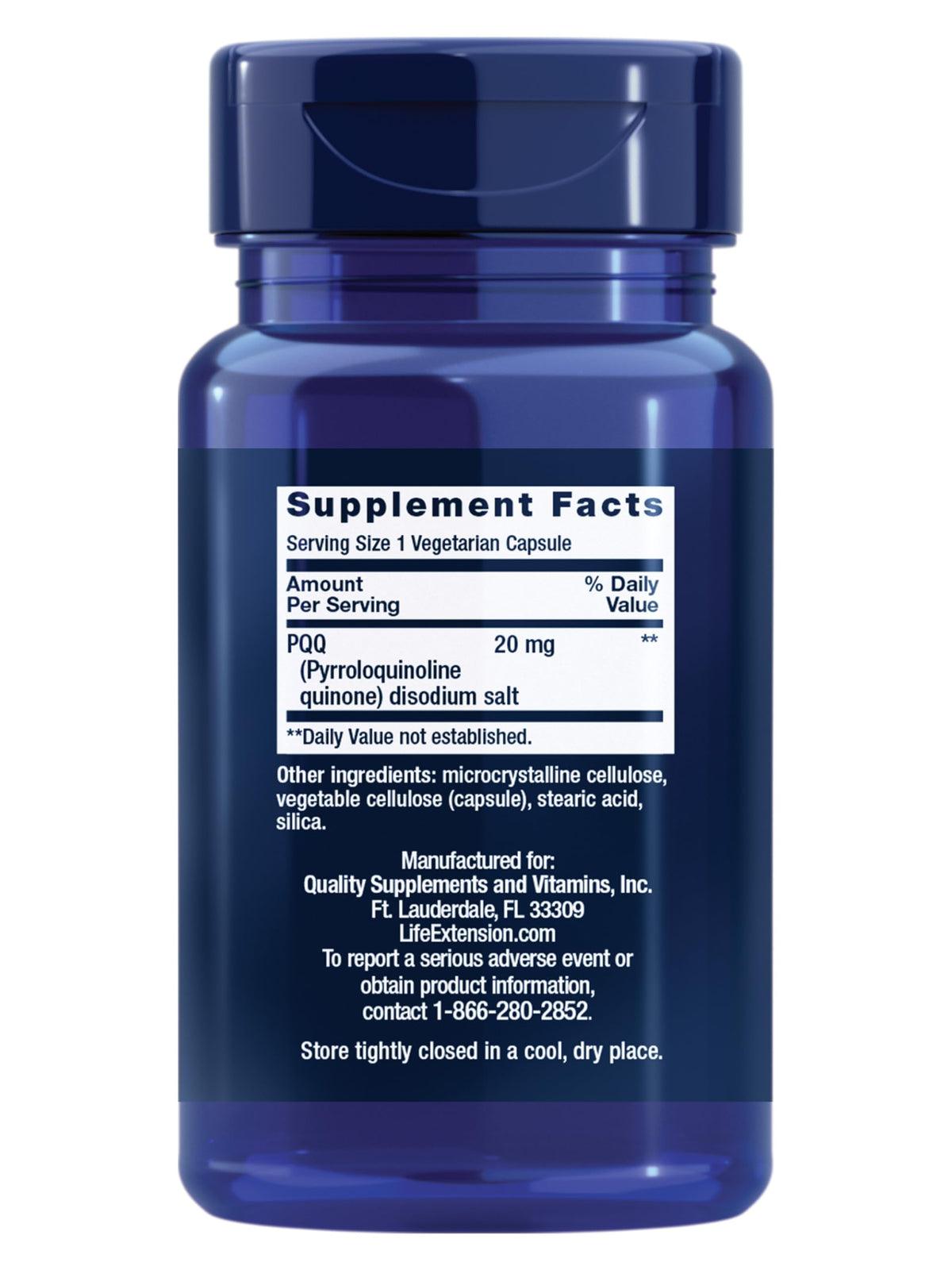 PQQ Pyrroloquinoline Quinone 20 mg 30 Capsules D8858