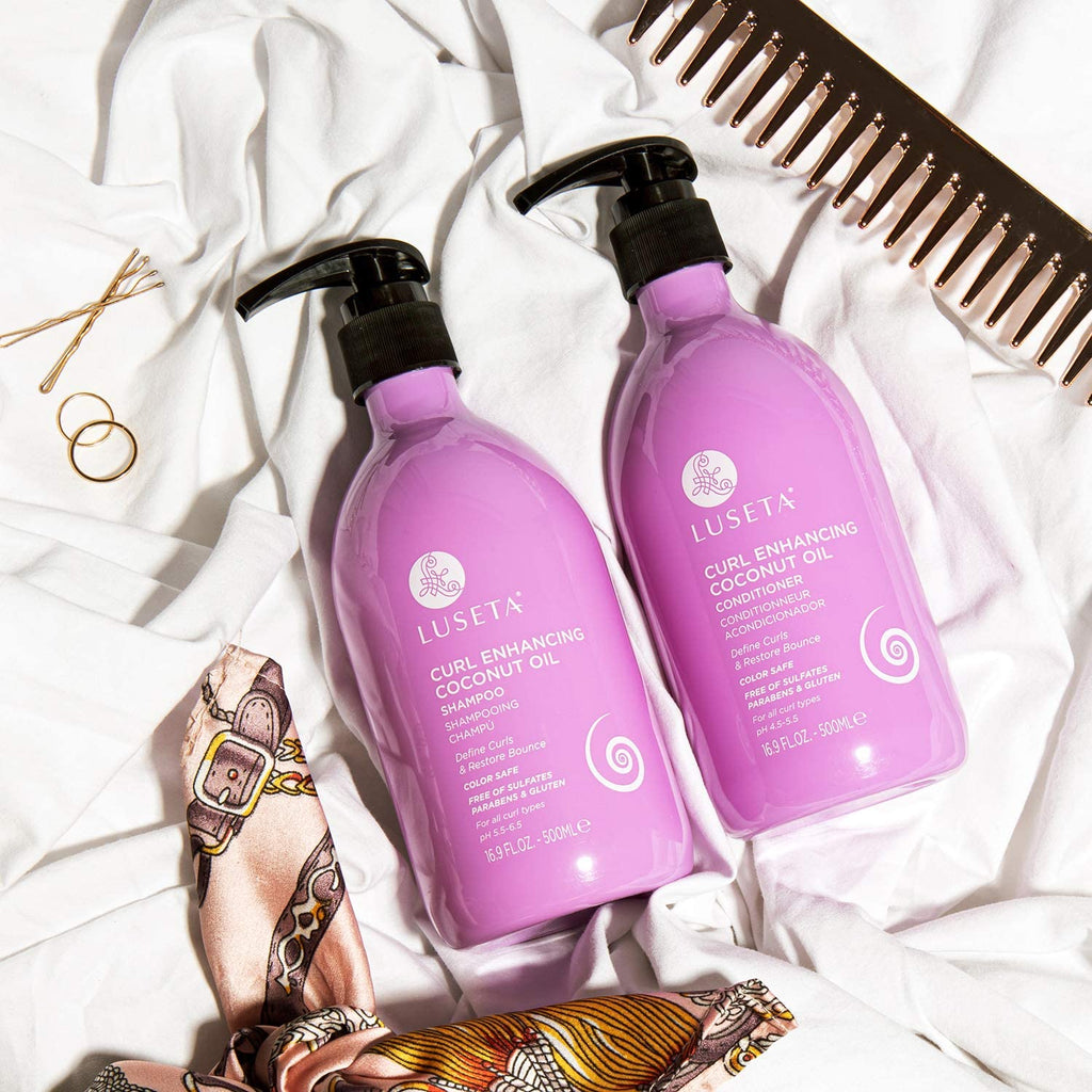 Curly Hair Shampoo and Conditioner Set with Biotin Hair Oil U18722