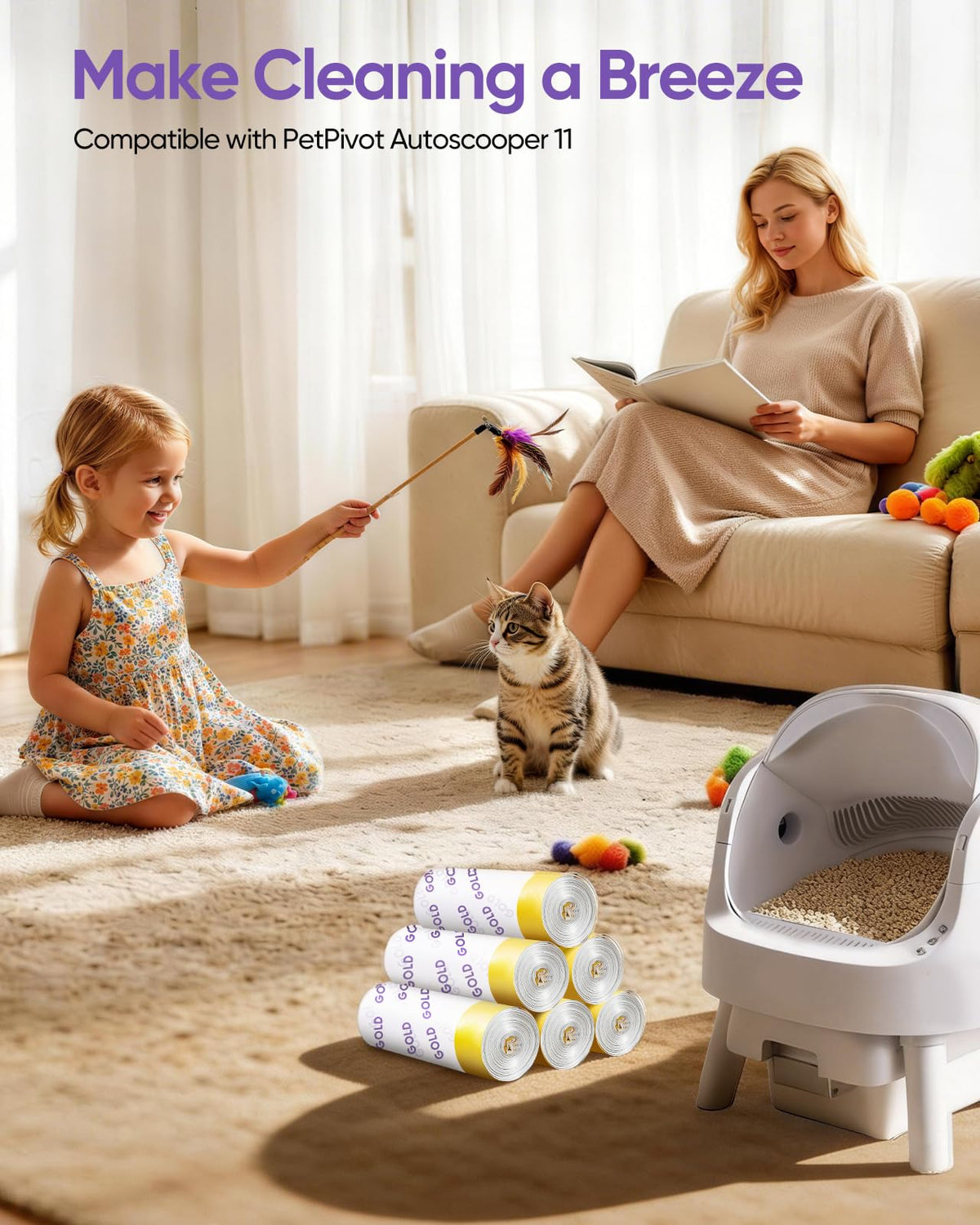 180 Count Automatic Cat Litter Bags T985