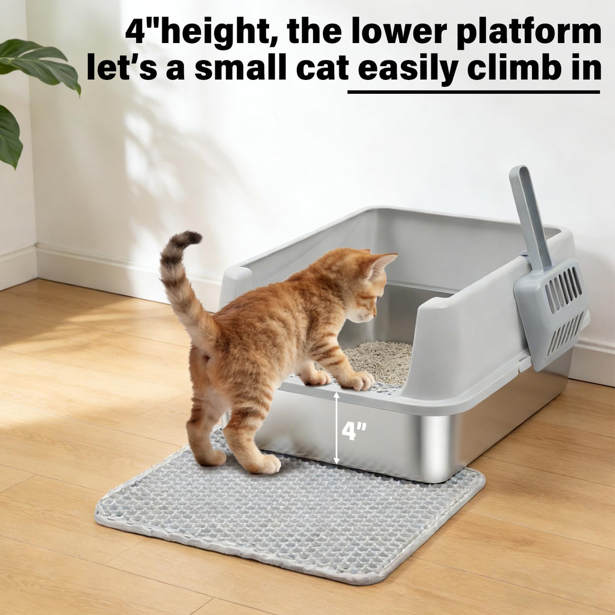 Stainless Steel Litter Box with Lid V921171
