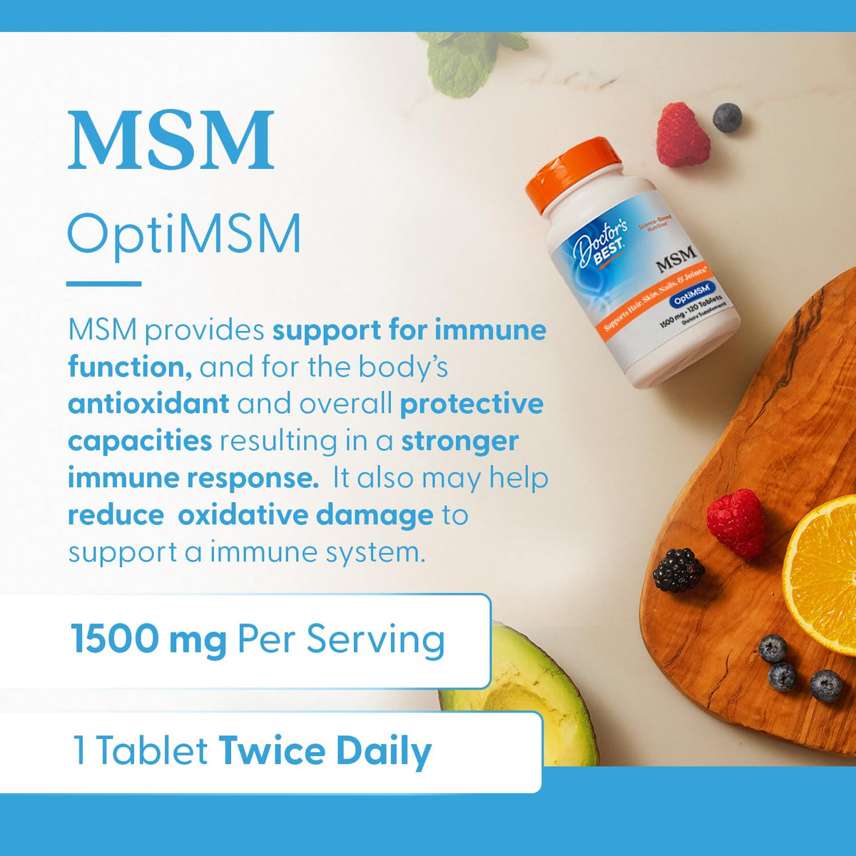 MSM Supplement 1500mg 120 Tablets L79170