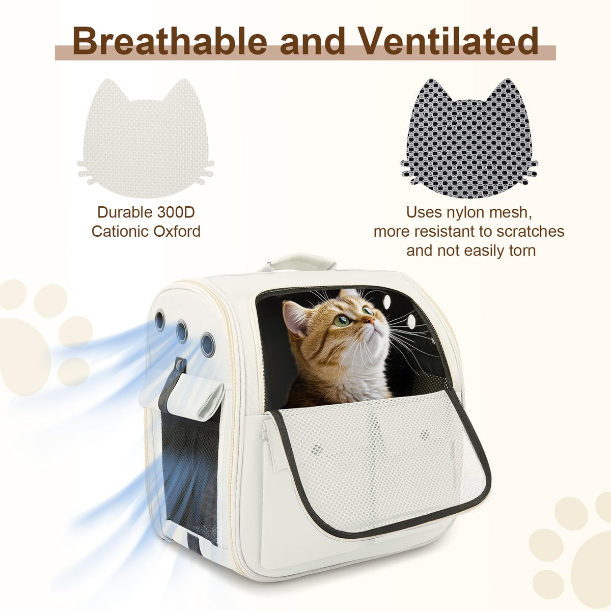 Ventilated Breathable Mesh Cat Carrier Backpack E358610