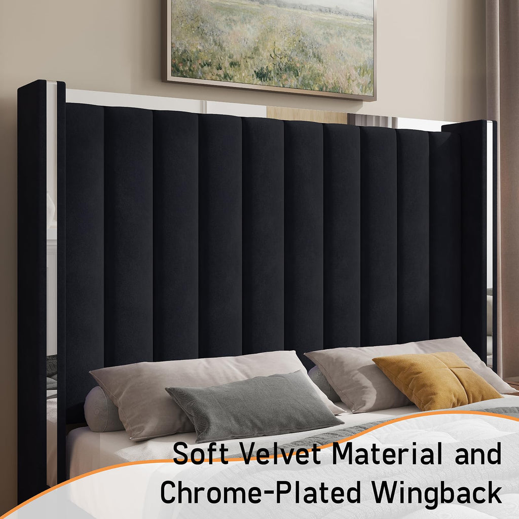Queen Upholstered Bed Frame with Tall Headboard B37939