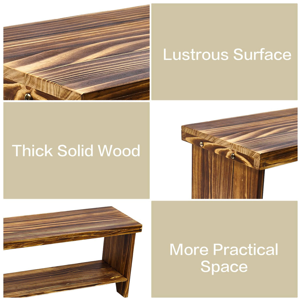 Solid Wood Entryway Bench with Storage Shelf B9202