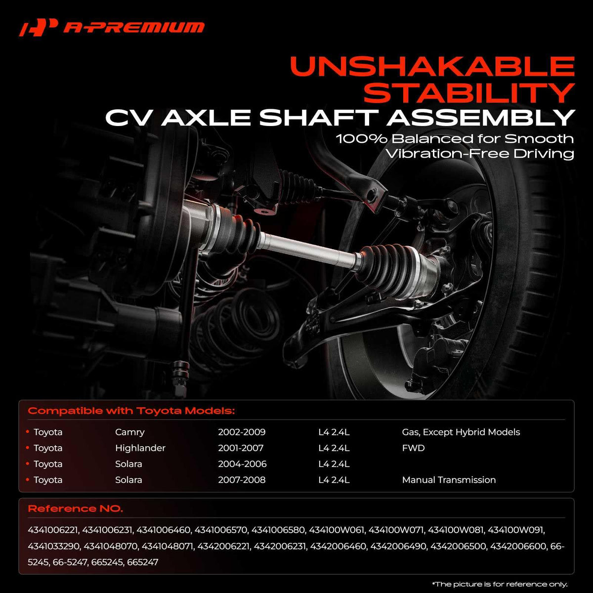 Set of 2 Front CV Axle Shaft Assembly I164