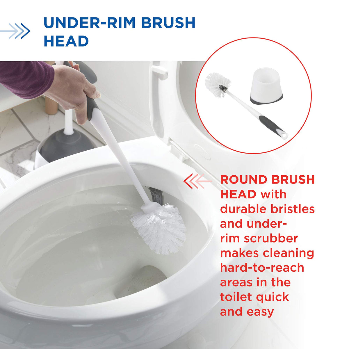White Toilet Bowl Brush with Storage Caddy S5079