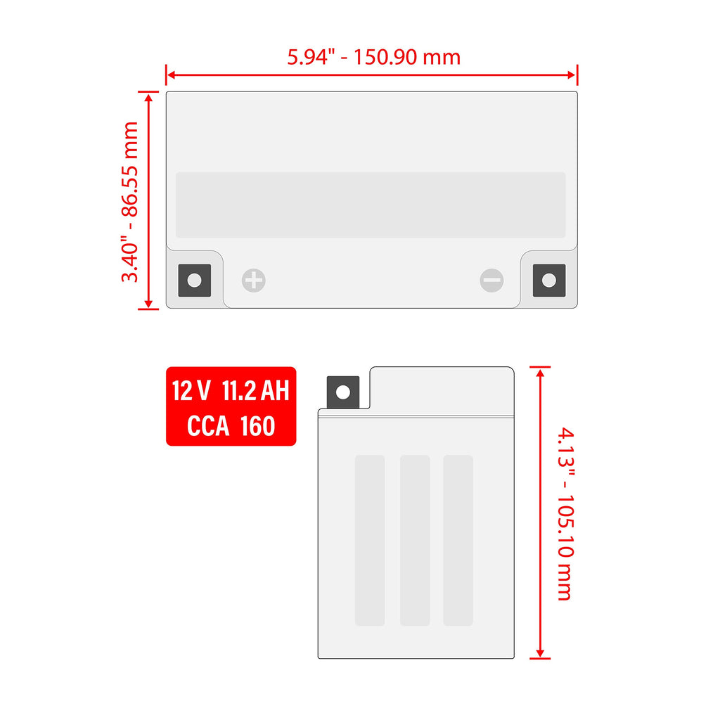 12V 11.2Ah AGM Battery H30013