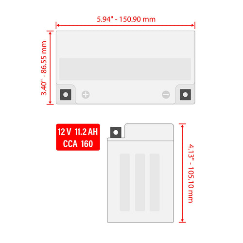 12V 11.2Ah AGM Battery H30013
