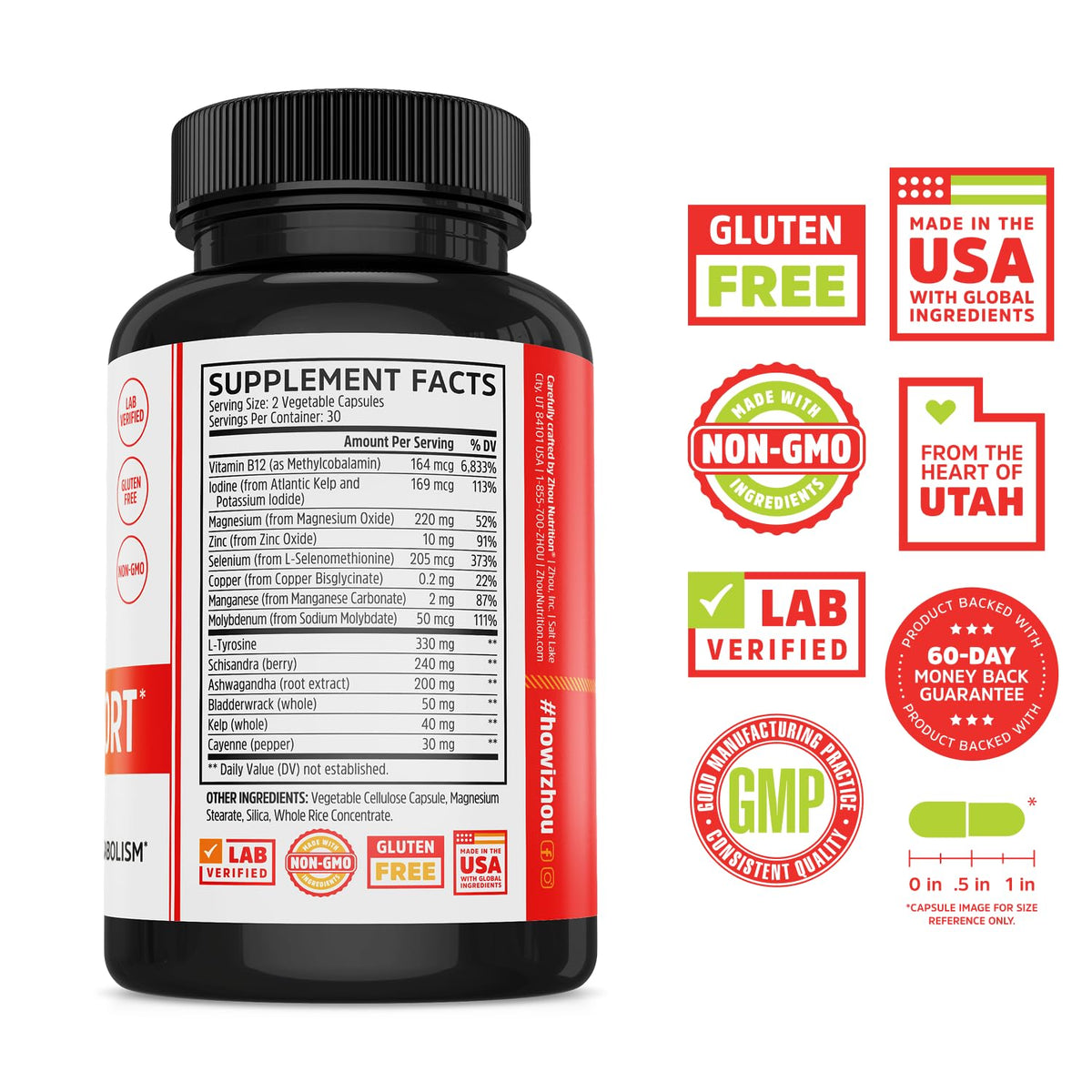 Thyroid Support Supplement 60 Veggie Capsules U924