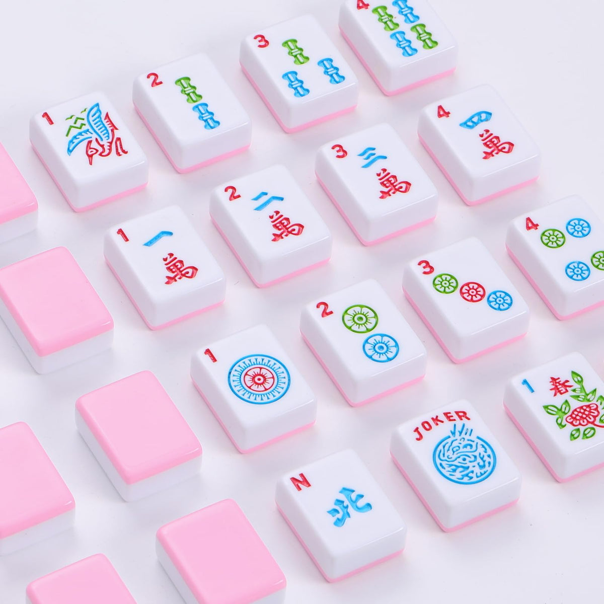 166 Pink Mahjong Set with Bag and 4 Racks Z893