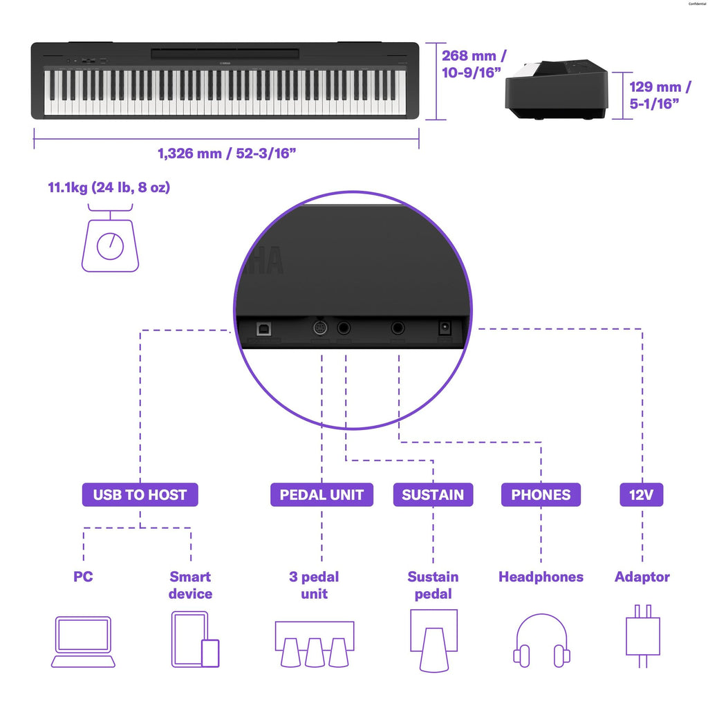 88-Key Digital Piano with Weighted Keys X5088
