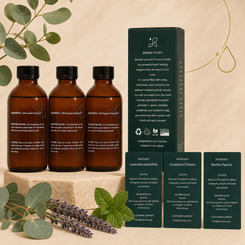 Pure Essential Oils Pack of 3 Lavender Peppermint Eucalyptus 4 Fl Oz Z517867