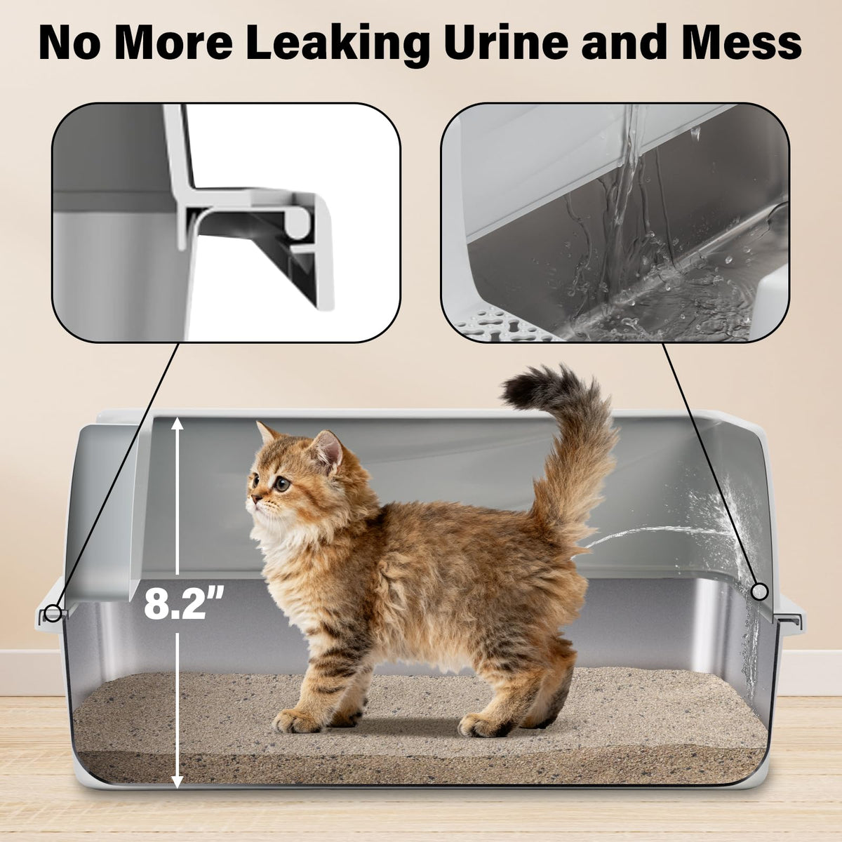 Stainless Steel Litter Box with Lid V921171